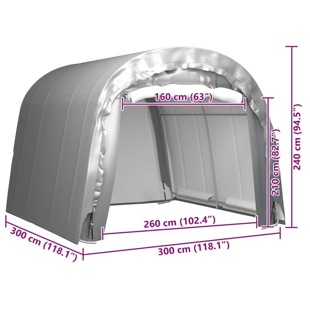 Τέντα Αποθήκευσης Γκρι 300 x 300 εκ. Ατσάλινη - PAKOBAZAAR