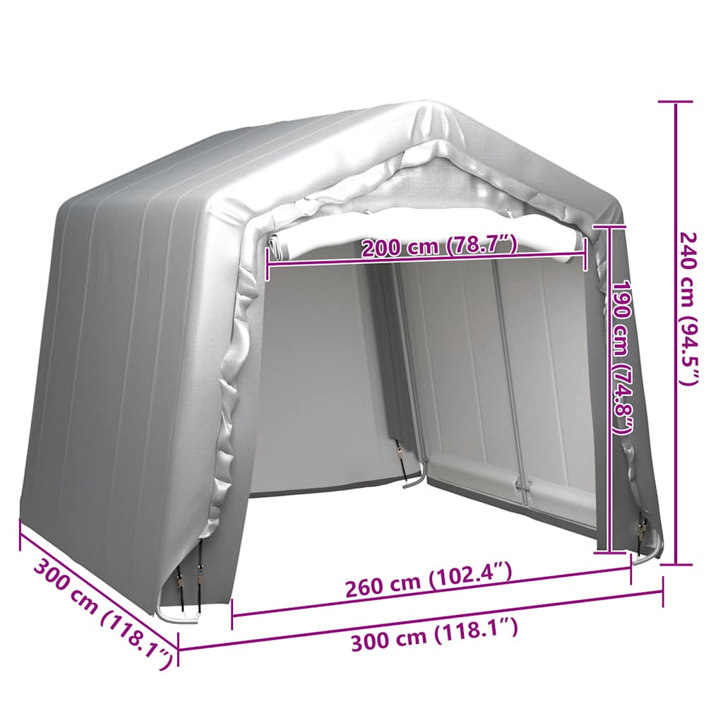 Τέντα Αποθήκευσης Γκρι 300 x 300 εκ. Ατσάλινη - PAKOBAZAAR