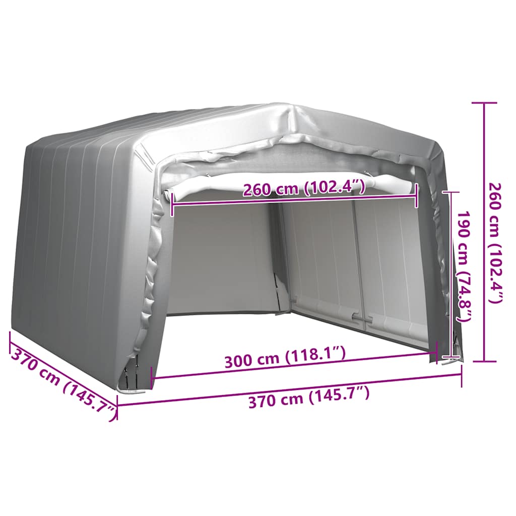 Τέντα Αποθήκευσης Γκρι 370 x 370 εκ. Ατσάλινη - PAKOBAZAAR