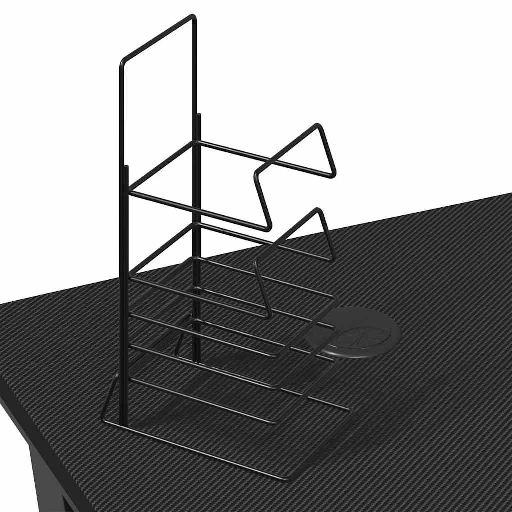 Γραφείο Gaming Μαύρο 90 x 60 x 75 εκ. με Πόδια σε Σχήμα Κ