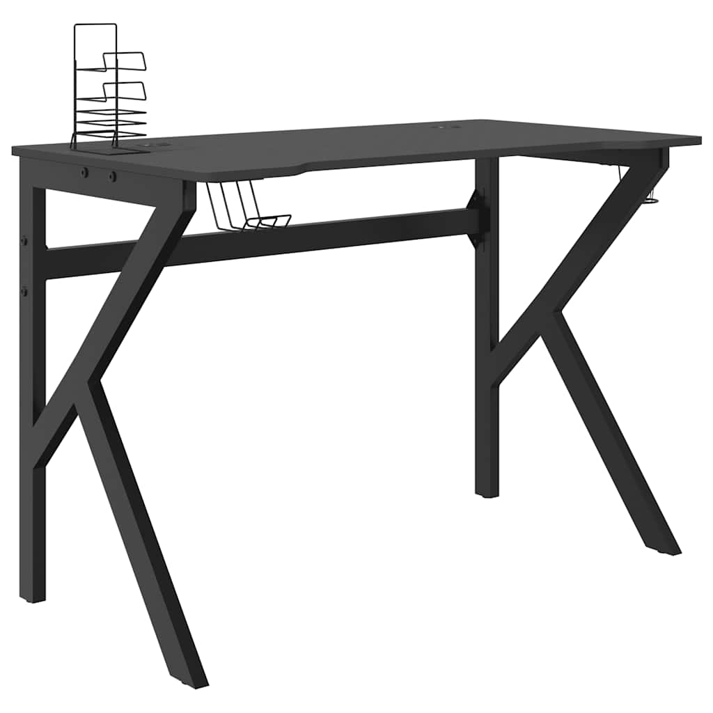 Γραφείο Gaming Μαύρο 110 x 60 x 75 εκ. με Πόδια σε Σχήμα Κ