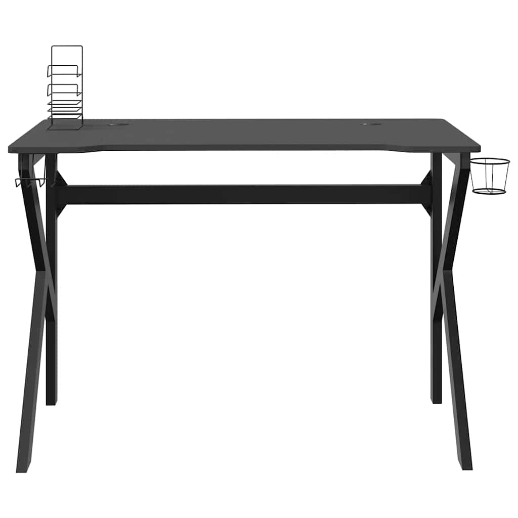 Γραφείο Gaming Μαύρο 110 x 60 x 75 εκ. με Πόδια σε Σχήμα Κ