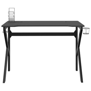 Γραφείο Gaming Μαύρο 110 x 60 x 75 εκ. με Πόδια σε Σχήμα Κ