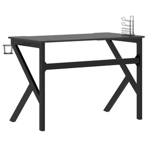 Γραφείο Gaming Μαύρο 110 x 60 x 75 εκ. με Πόδια σε Σχήμα Κ