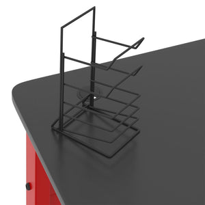 Γραφείο Gaming Μαύρο & Κόκκινο 110x60x75 εκ με Πόδια σε Σχήμα Κ - Pakobazaar