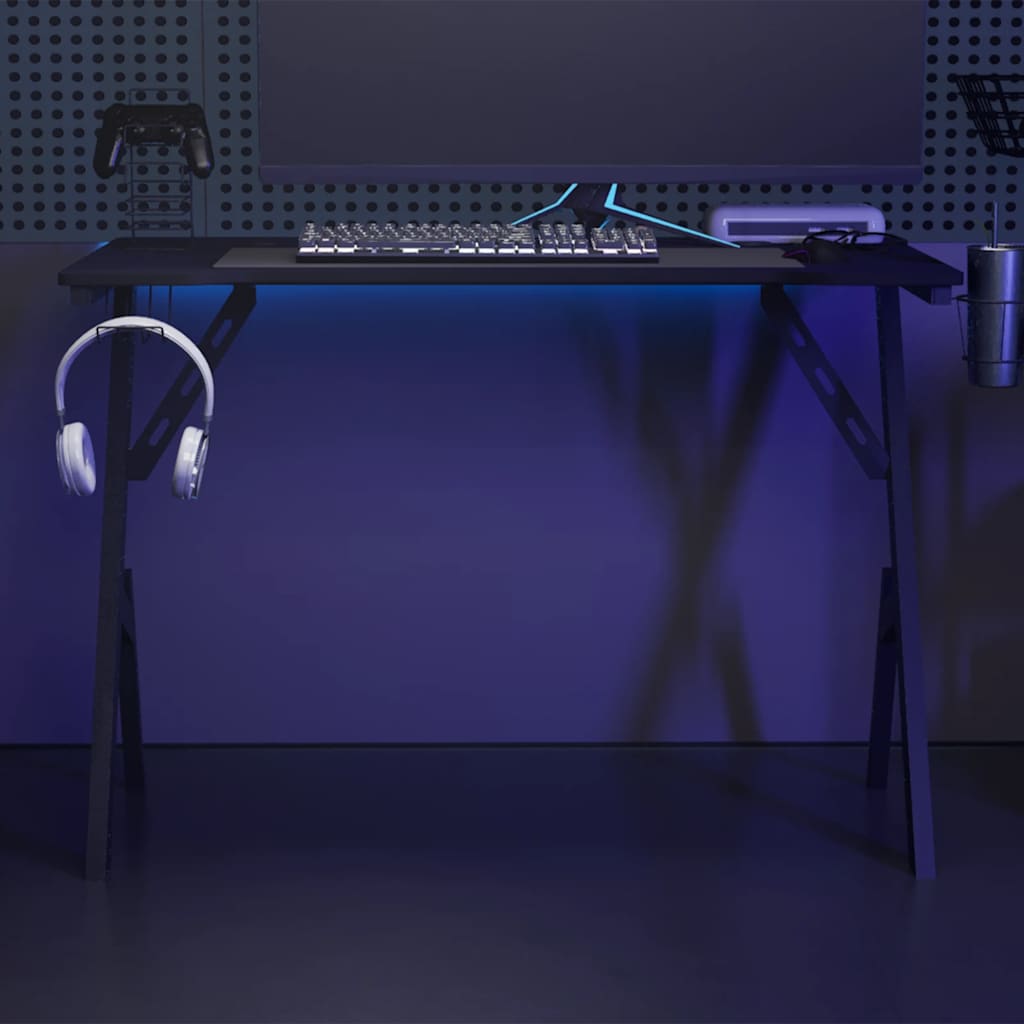 Γραφείο Gaming Μαύρο 110 x 60 x 75 εκ. με Πόδια σε Σχήμα Υ