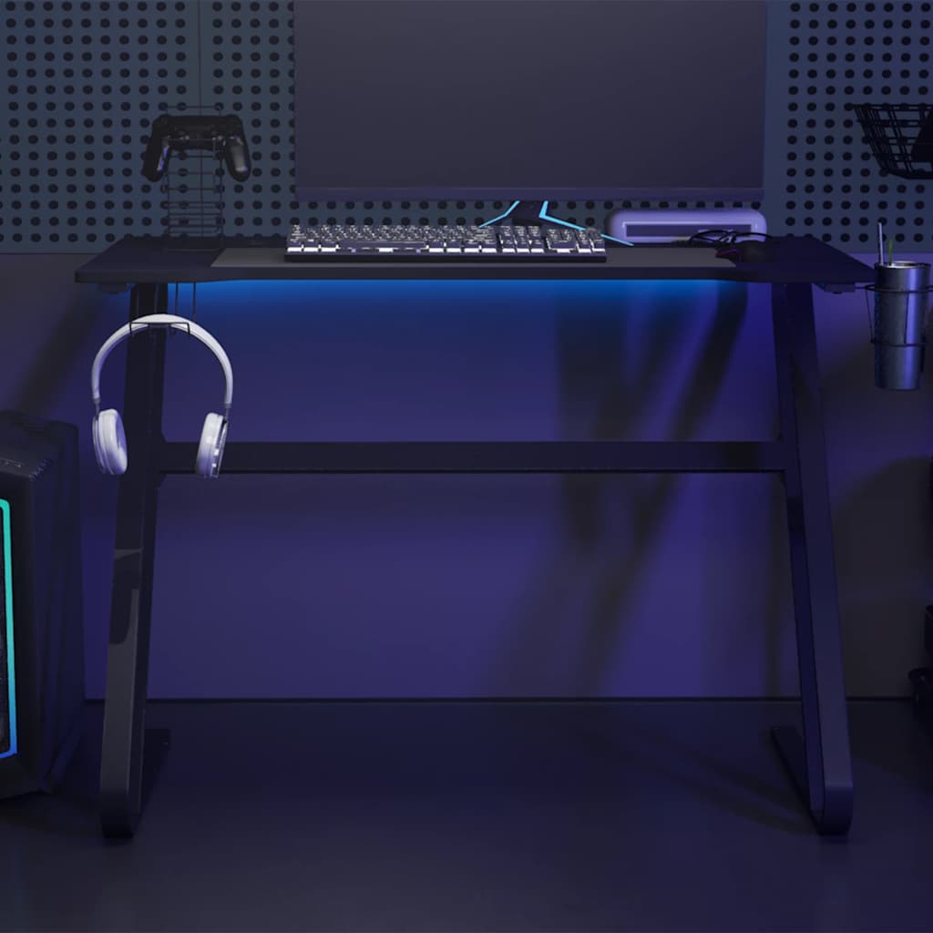 Γραφείο Gaming Μαύρο 110 x 60 x 75 εκ. με Πόδια σε Σχήμα ΖΖ