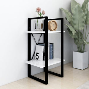 Βιβλιοθήκη με 2 Ράφια Λευκή 40 x 30 x 70 εκ. από Επεξ. Ξύλο