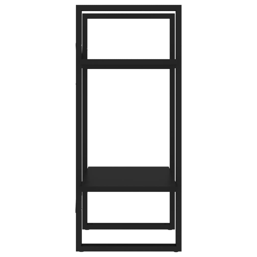 Βιβλιοθήκη με 2 Ράφια Μαύρη 40 x 30 x 70 εκ. από Επεξ. Ξύλο