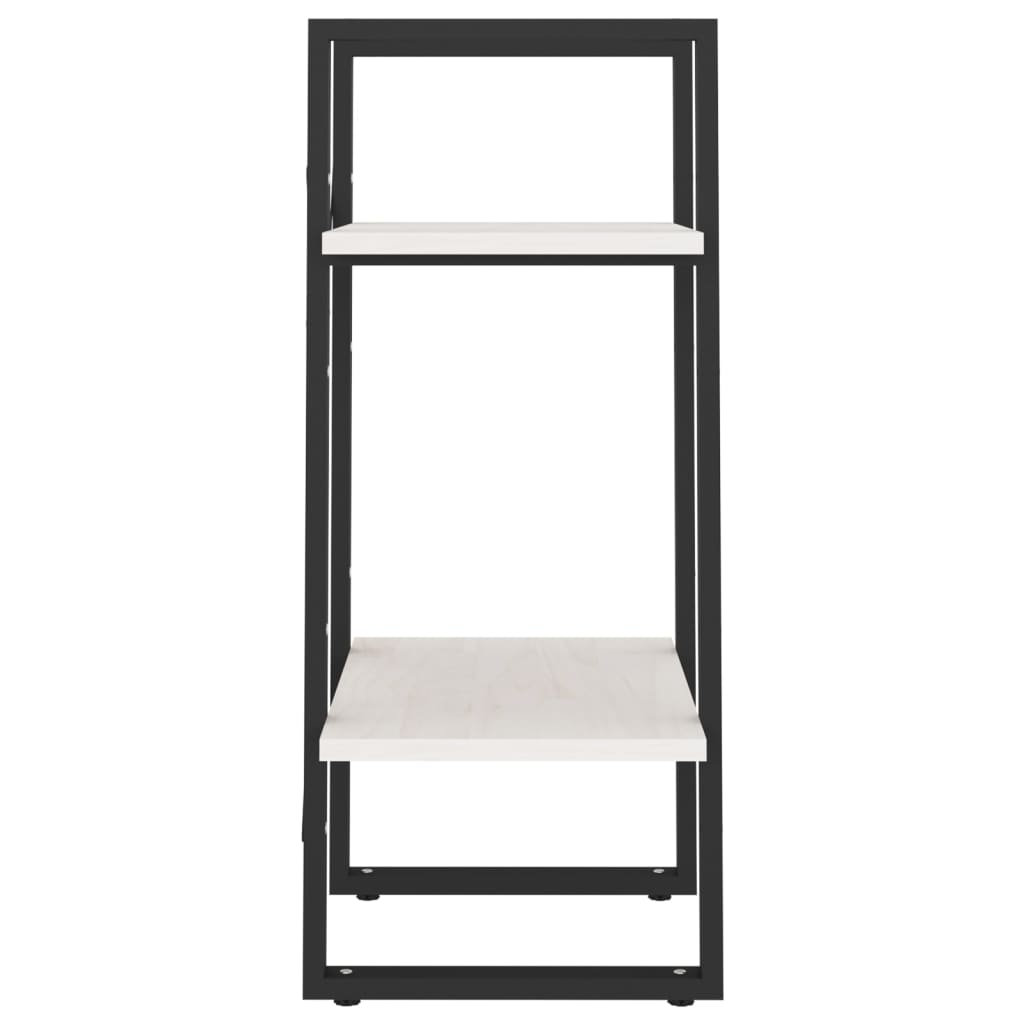 Βιβλιοθήκη με 2 Ράφια Λευκή 40x30x70 εκ. από Μασίφ Ξύλο Πεύκου - Pakobazaar