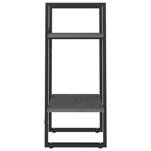 Βιβλιοθήκη με 2 Ράφια Γκρι 40x30x70 εκ. από Μασίφ Ξύλο Πεύκου