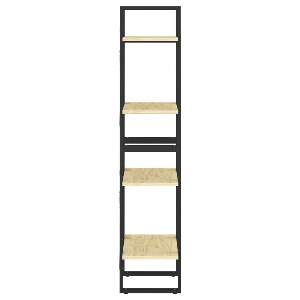 Βιβλιοθήκη με 4 Ράφια από Μασίφ Ξύλο Πεύκου 40x30x140 εκ.