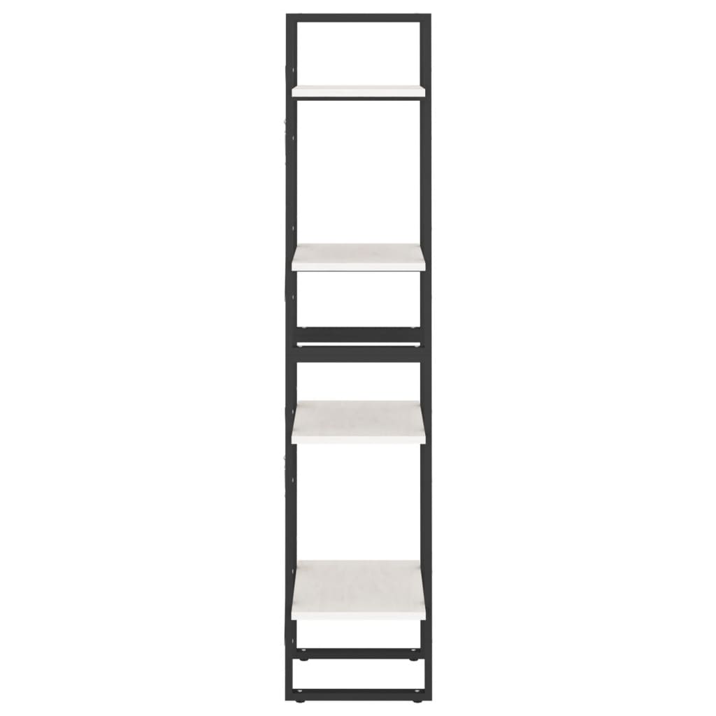 Βιβλιοθήκη με 4 Ράφια Λευκή 40x30x140 εκ. από Μασίφ Ξύλο Πεύκου