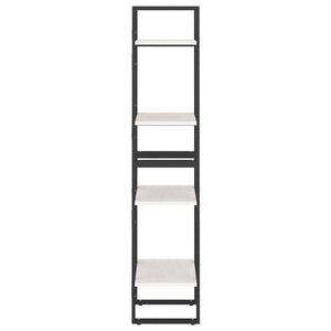 Βιβλιοθήκη με 4 Ράφια Λευκή 40x30x140 εκ. από Μασίφ Ξύλο Πεύκου