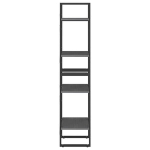 Βιβλιοθήκη με 4 Ράφια Γκρι 40x30x140 εκ. από Μασίφ Ξύλο Πεύκου