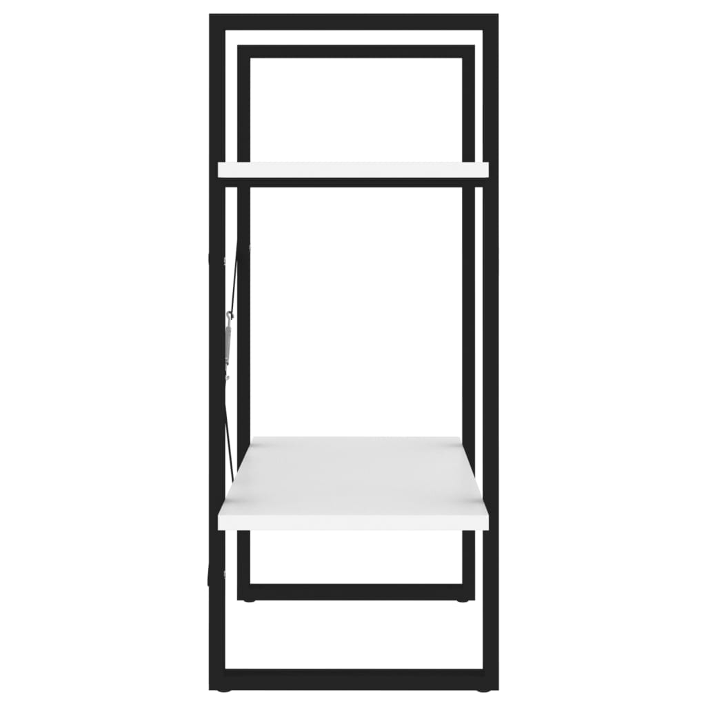 Βιβλιοθήκη με 2 Ράφια Λευκή 60 x 30 x 70 εκ. από Επεξ. Ξύλο
