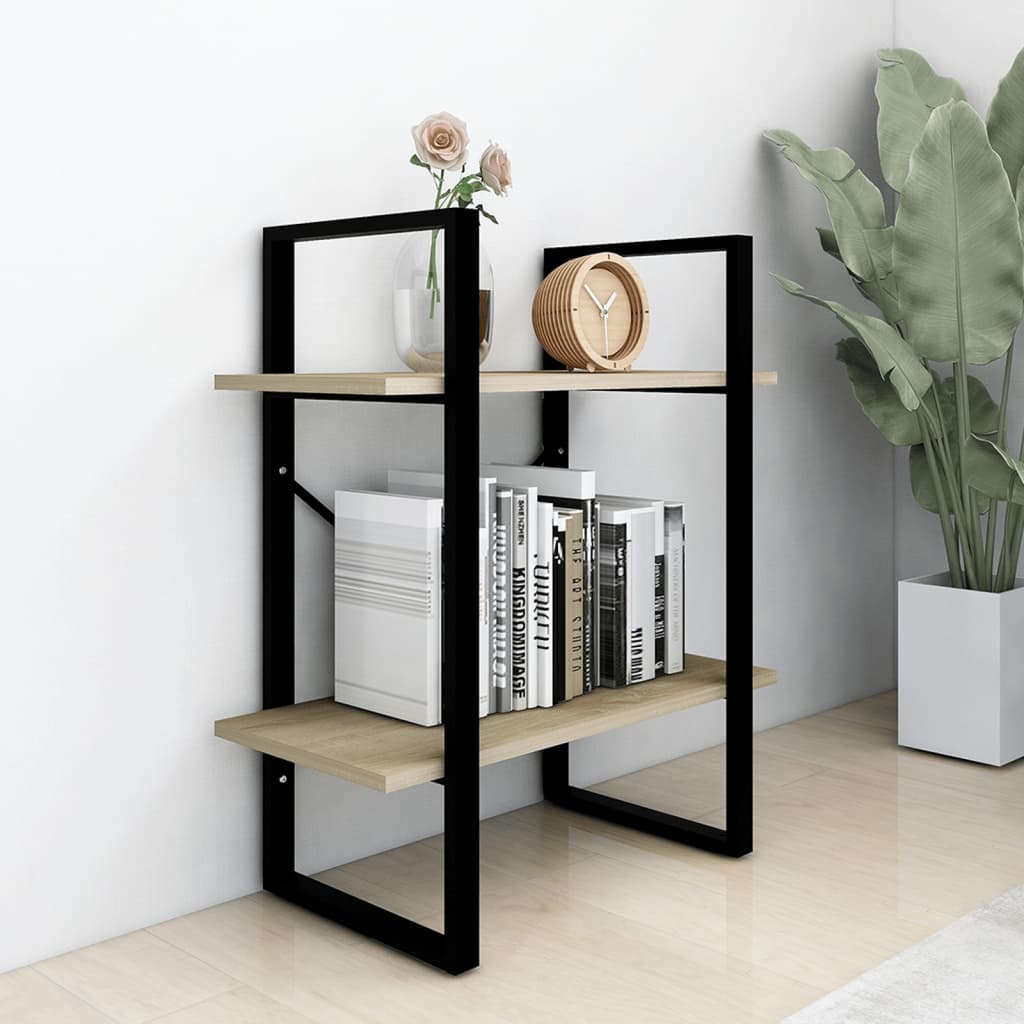 Βιβλιοθήκη με 2 Ράφια Sonoma Δρυς 60 x 30 x 70 εκ. Επεξ. Ξύλο