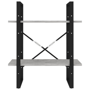 Βιβλιοθήκη με 2 Ράφια Γκρι Σκυρ. 60 x 30 x 70 εκ. Επεξ. Ξύλο