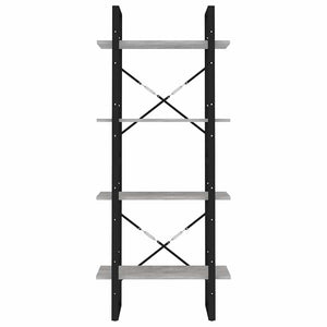 Βιβλιοθήκη με 4 Ράφια Γκρι Σκυροδέματος 60x30x140εκ Μοριοσανίδα