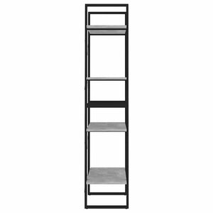 Βιβλιοθήκη με 4 Ράφια Γκρι Σκυροδέματος 60x30x140εκ Μοριοσανίδα