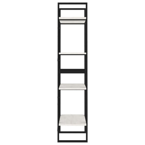 Βιβλιοθήκη με 4 Ράφια Λευκή 60x30x140 εκ. από Μασίφ Ξύλο Πεύκου - Pakobazaar