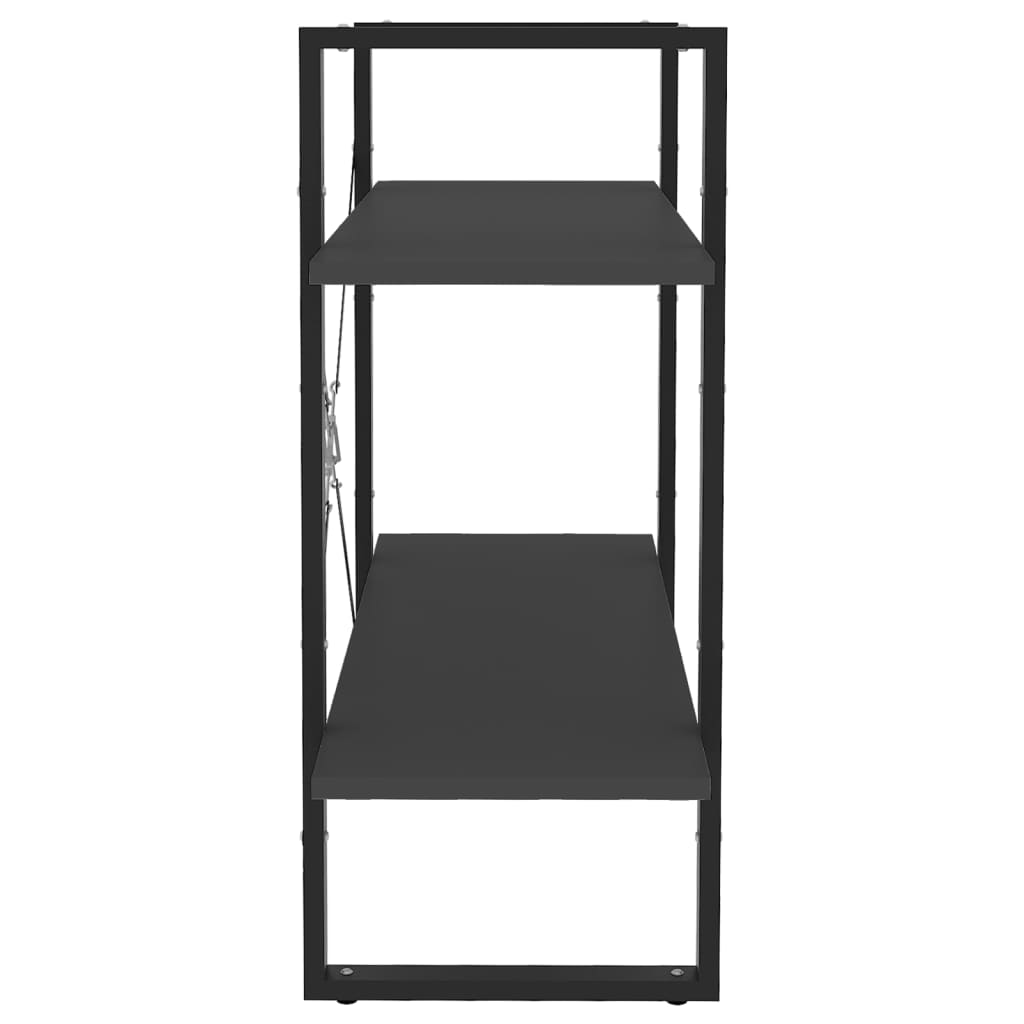 Βιβλιοθήκη με 2 Ράφια Γκρι 80 x 30 x 70 εκ. από Επεξ. Ξύλο