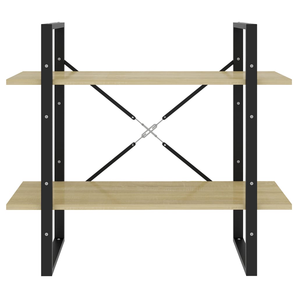 Βιβλιοθήκη με 2 Ράφια Sonoma Δρυς 80 x 30 x 70 εκ. Επεξ. Ξύλο