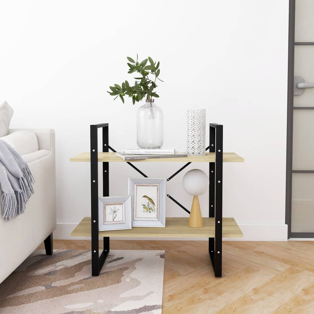 Βιβλιοθήκη με 2 Ράφια Sonoma Δρυς 80 x 30 x 70 εκ. Επεξ. Ξύλο