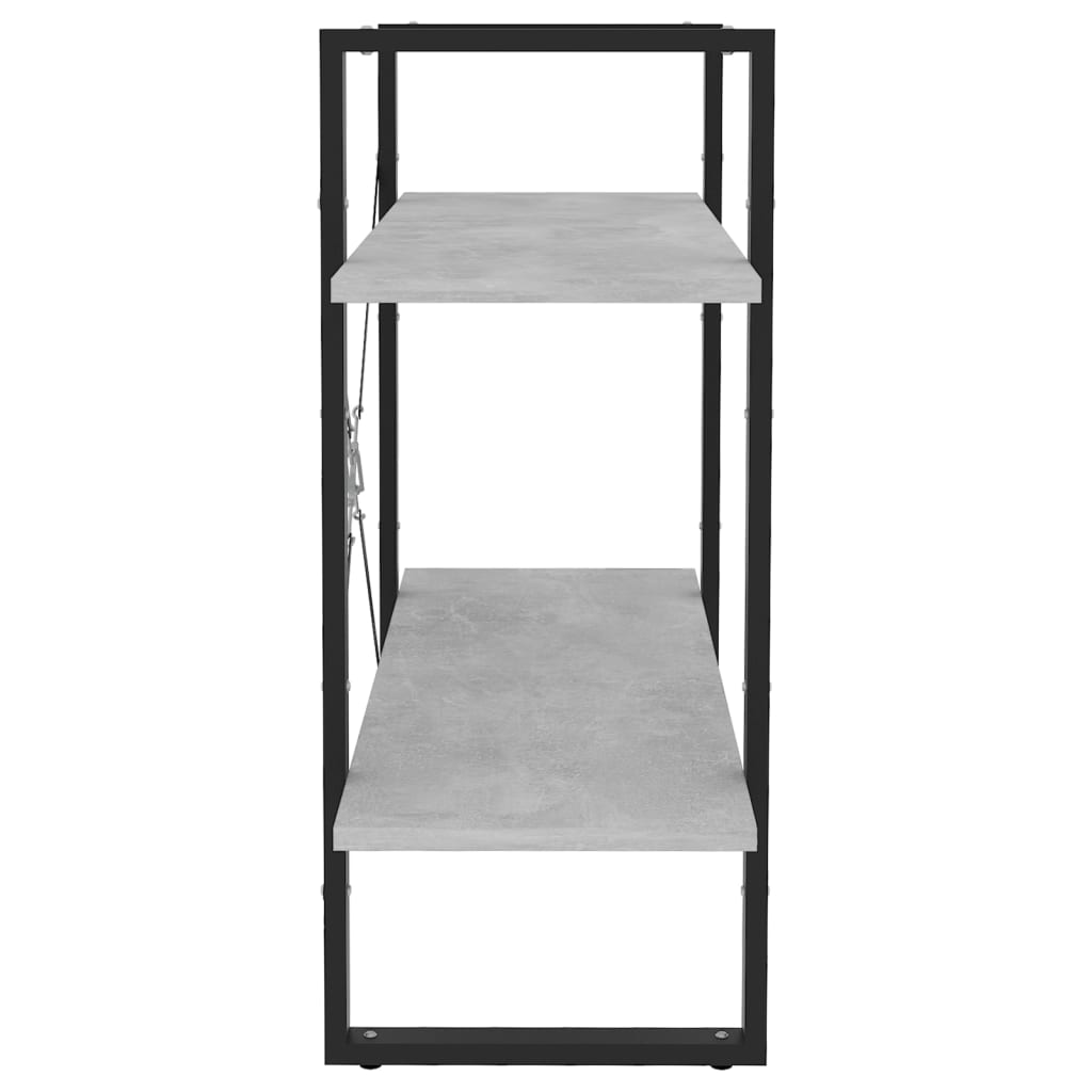 Βιβλιοθήκη με 2 Ράφια Γκρι Σκυρ. 80 x 30 x 70 εκ. Επεξ. Ξύλο