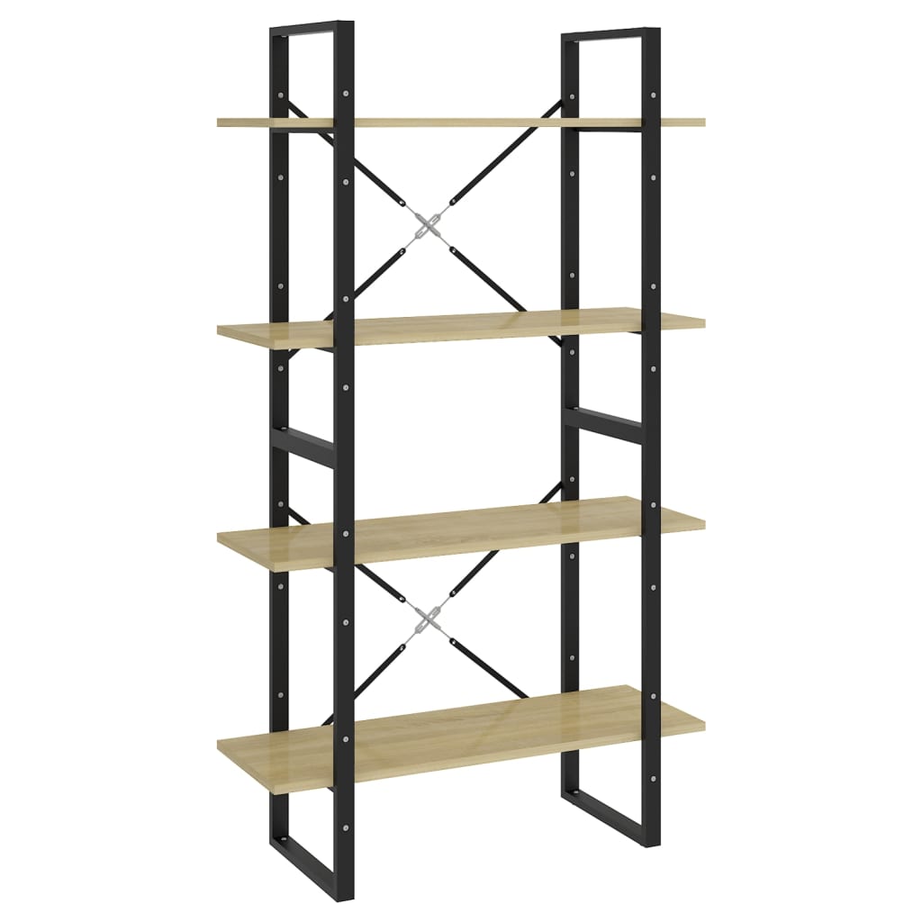 Βιβλιοθήκη με 4 Ράφια Sonoma Δρυς 80x30x140 εκ. από Επεξ. Ξύλο