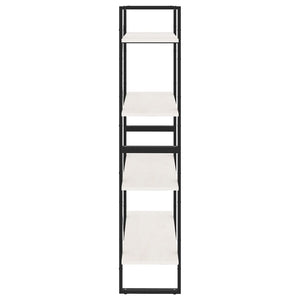 Βιβλιοθήκη με 4 Ράφια Λευκή 80 x 30 x 140 εκ. Μασίφ Ξύλο Πεύκου