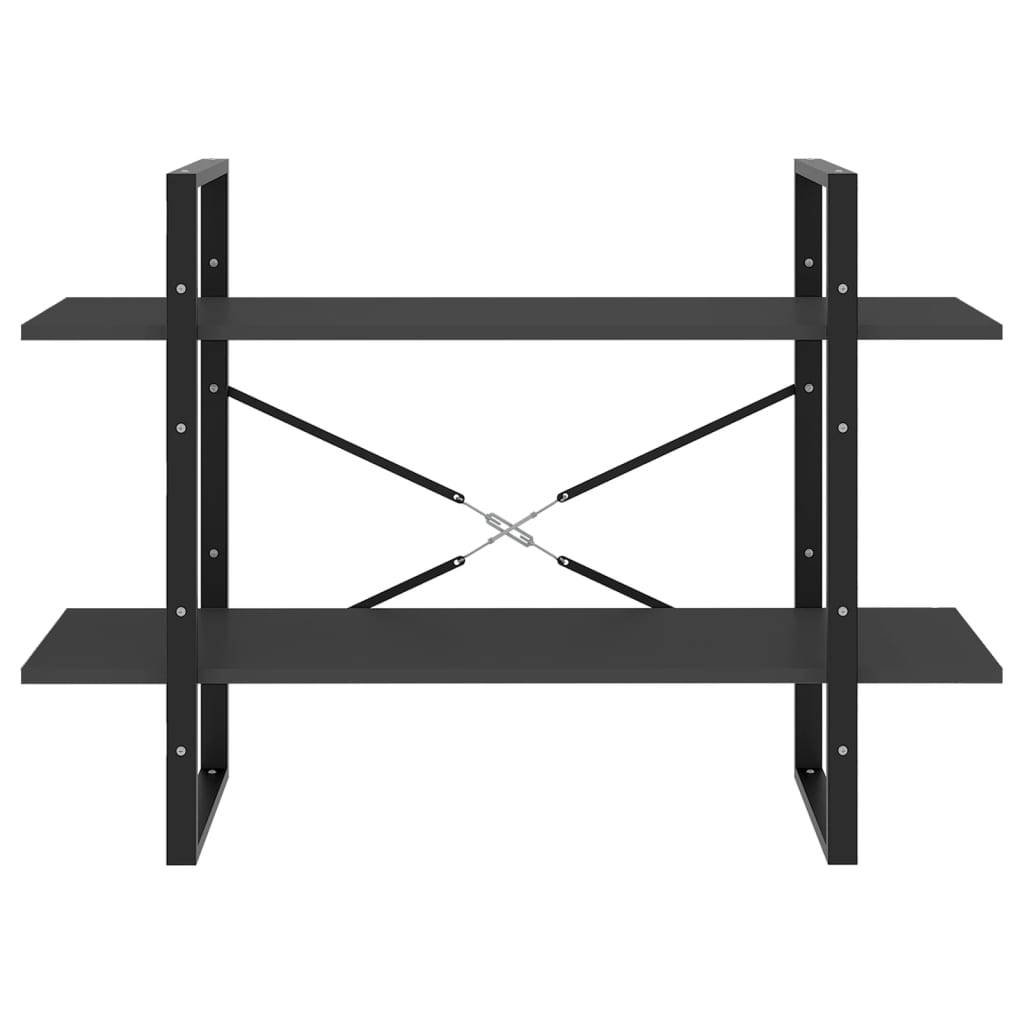 Βιβλιοθήκη με 2 Ράφια Γκρι 100 x 30 x 70 εκ. από Επεξ. Ξύλο