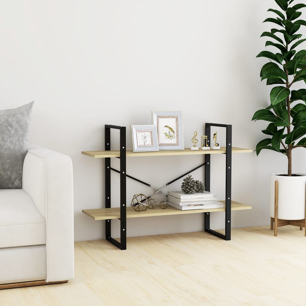 Βιβλιοθήκη με 2 Ράφια Sonoma Δρυς 100 x 30 x 70 εκ. Επεξ. Ξύλο