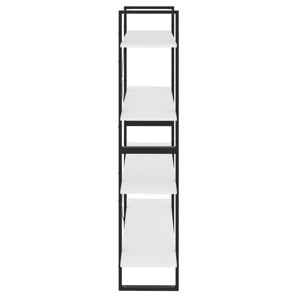 Βιβλιοθήκη με 4 Ράφια Λευκή 100 x 30 x 140 εκ. από Επεξ. Ξύλο