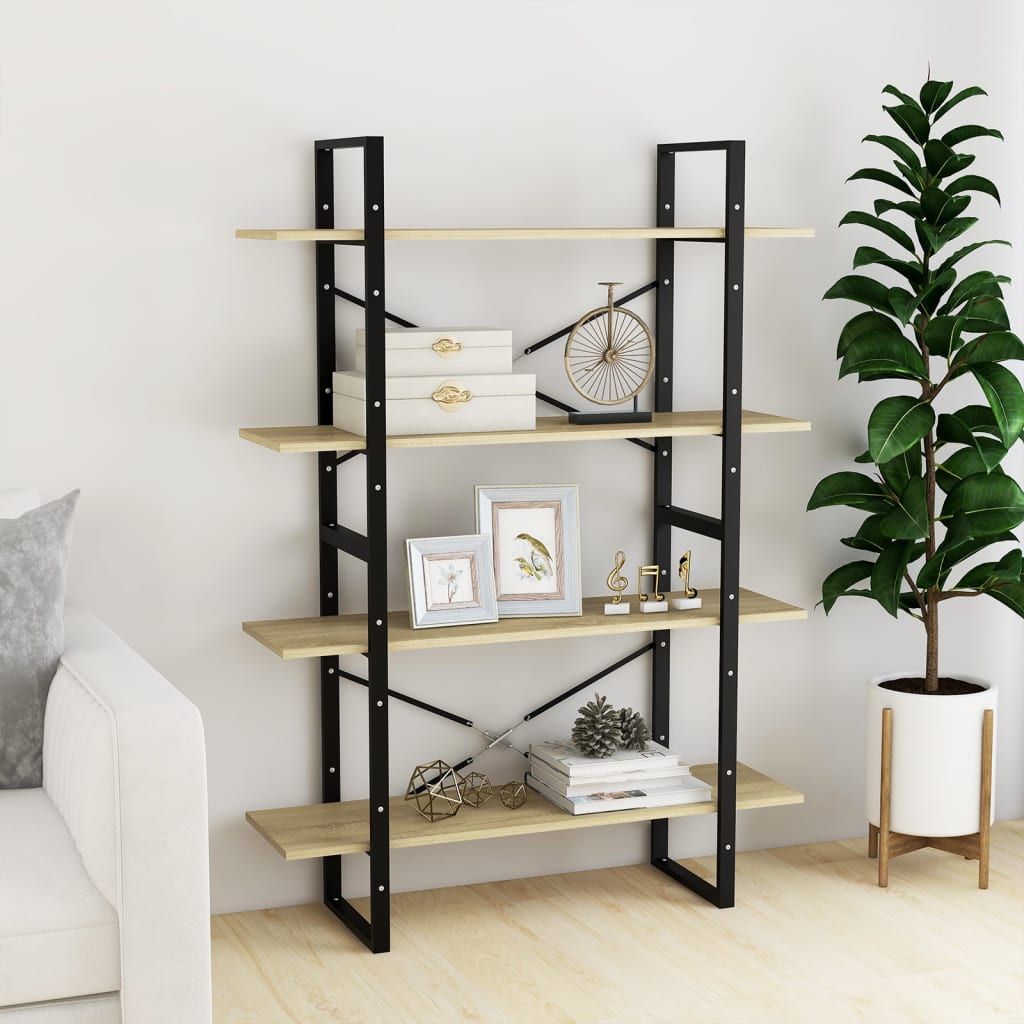 Βιβλιοθήκη με 4 Ράφια Sonoma Δρυς 100x30x140 εκ από Επεξ. Ξύλο