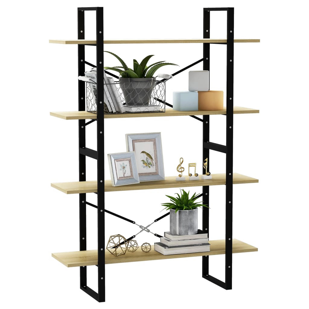 Βιβλιοθήκη με 4 Ράφια Sonoma Δρυς 100x30x140 εκ από Επεξ. Ξύλο