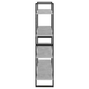 Βιβλιοθήκη με 4 Ράφια Γκρι Σκυροδέμ. 100x30x140 εκ. Επεξ. Ξύλο