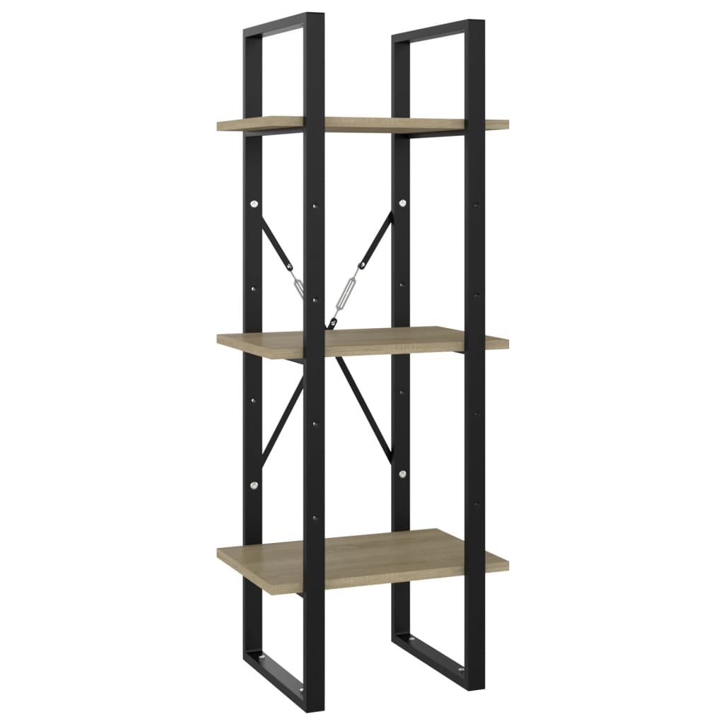 Βιβλιοθήκη με 3 Ράφια Sonoma Δρυς 40x30x105 εκ. από Επεξ. Ξύλο
