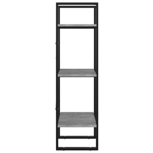 Βιβλιοθήκη με 3 Ράφια Γκρι Σκυροδέματος 40x30x105εκ Επεξ. Ξύλο