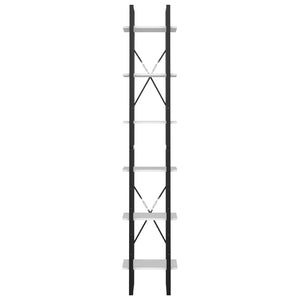 Βιβλιοθήκη με 6 Ράφια Λευκή 40 x 30 x 210 εκ. από Επεξ. Ξύλο
