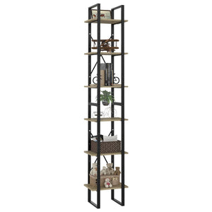 Βιβλιοθήκη με 6 Ράφια Sonoma Δρυς 40x30x210 εκ. από Μοριοσανίδα