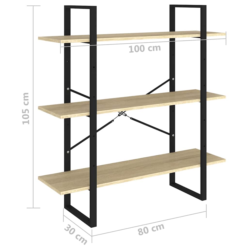 Βιβλιοθήκη Χρώμα Sonoma Δρυς 100 x 30 x 105 εκ. από Επεξ. Ξύλο