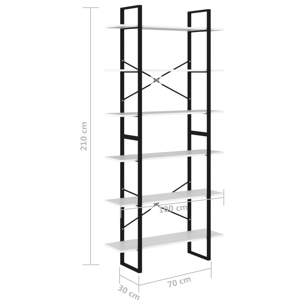 Ραφιέρα Λευκή 100 x 30 x 210 εκ. από Μοριοσανίδα