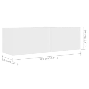 Έπιπλα Τηλεόρασης 4 τεμ. Λευκά 100 x 30 x 30 εκ. Επεξ. Ξύλο - Pakobazaar