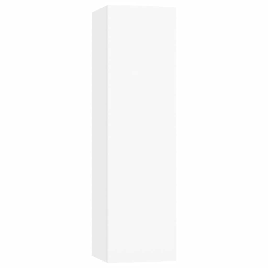 Έπιπλα Τηλεόρασης Σετ 4 Τεμαχίων Λευκό από Επεξ. Ξύλο - PAKOBAZAAR