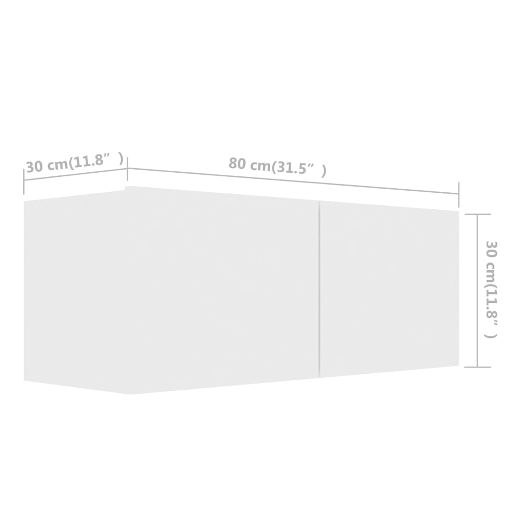 Έπιπλα Τηλεόρασης Σετ 8 Τεμαχίων Λευκό από Μοριοσανίδα - PAKOBAZAAR