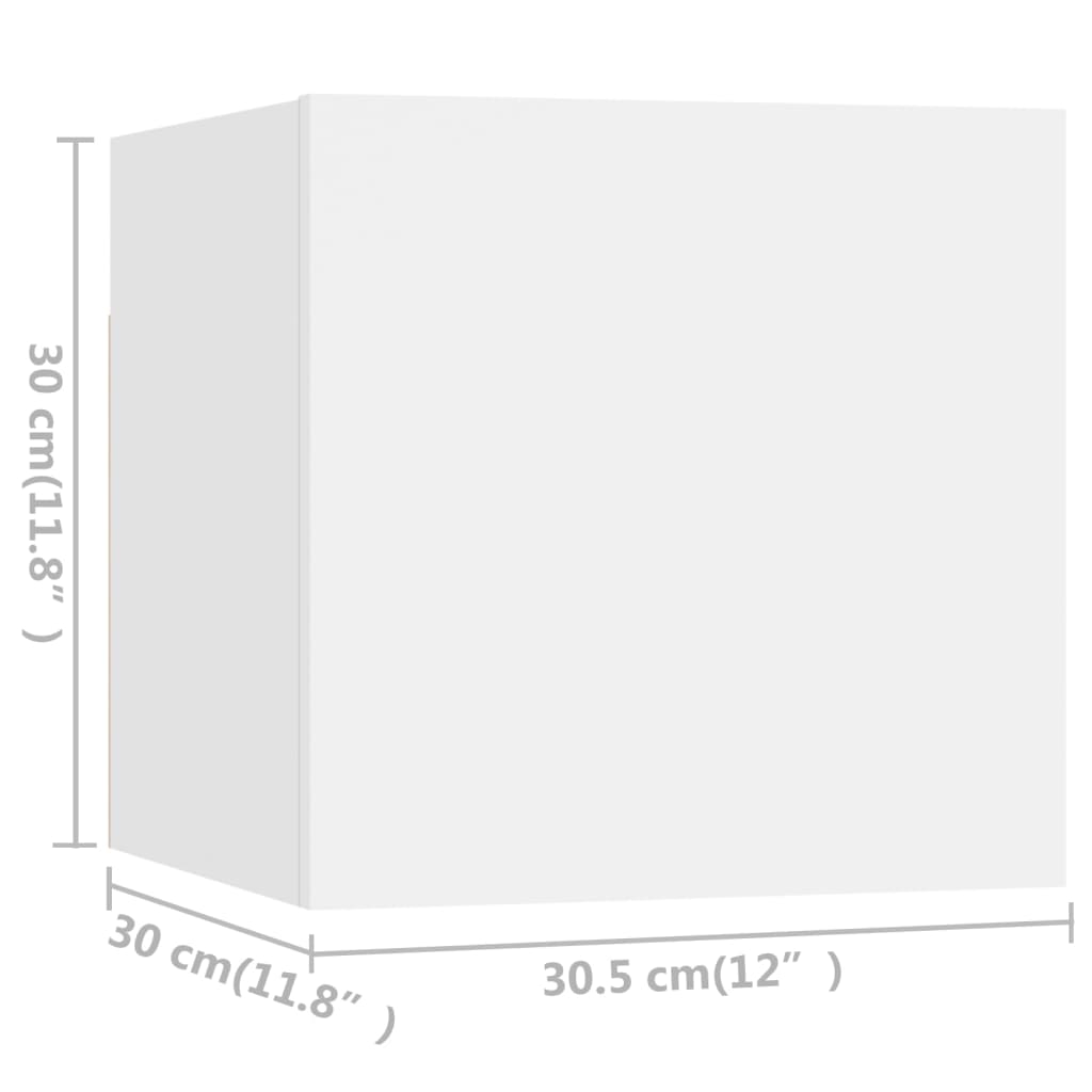 Έπιπλα Τηλεόρασης Σετ 8 Τεμαχίων Λευκό από Μοριοσανίδα - PAKOBAZAAR