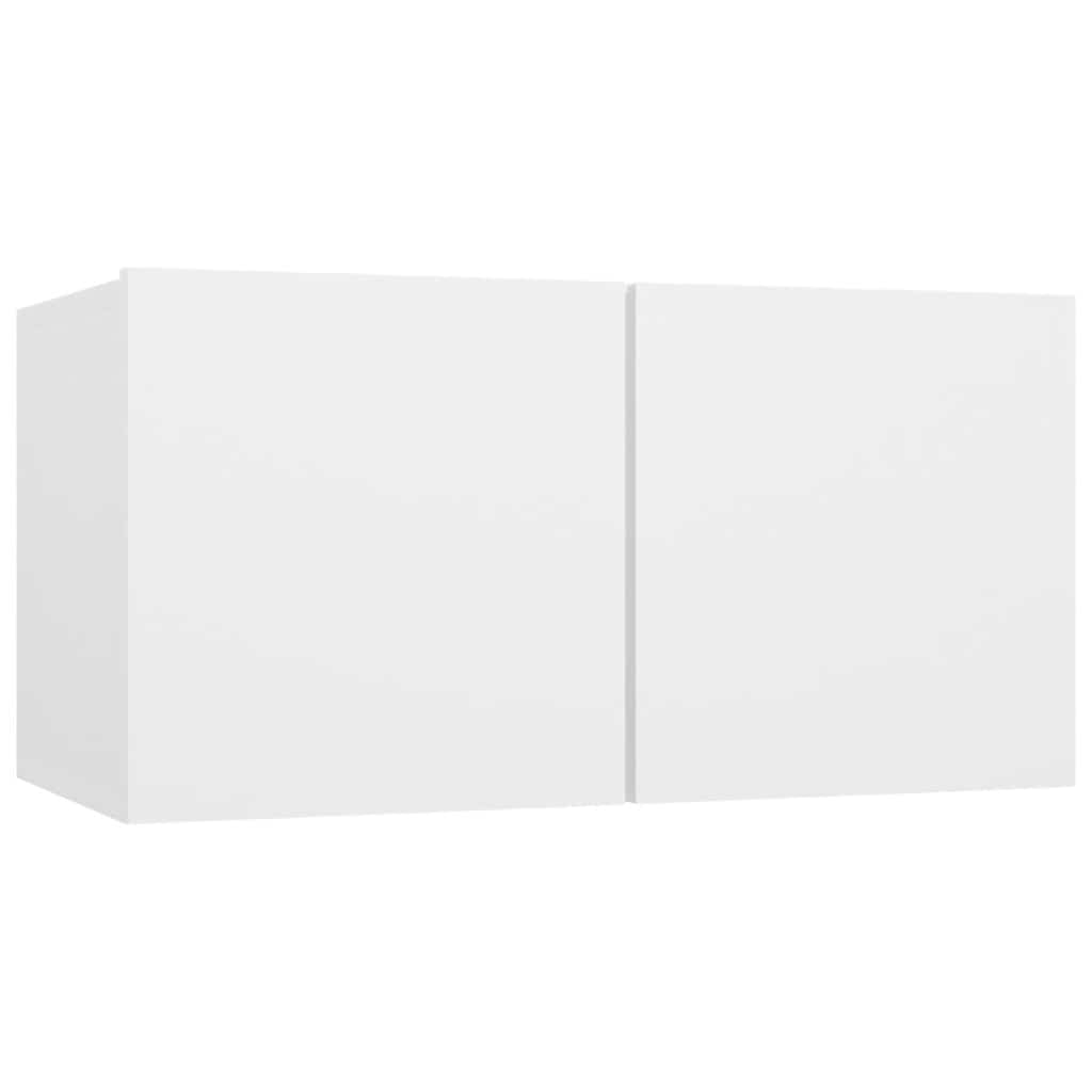 Έπιπλα Τηλεόρασης Σετ 3 Τεμαχίων Λευκό από Επεξ. Ξύλο - PAKOBAZAAR