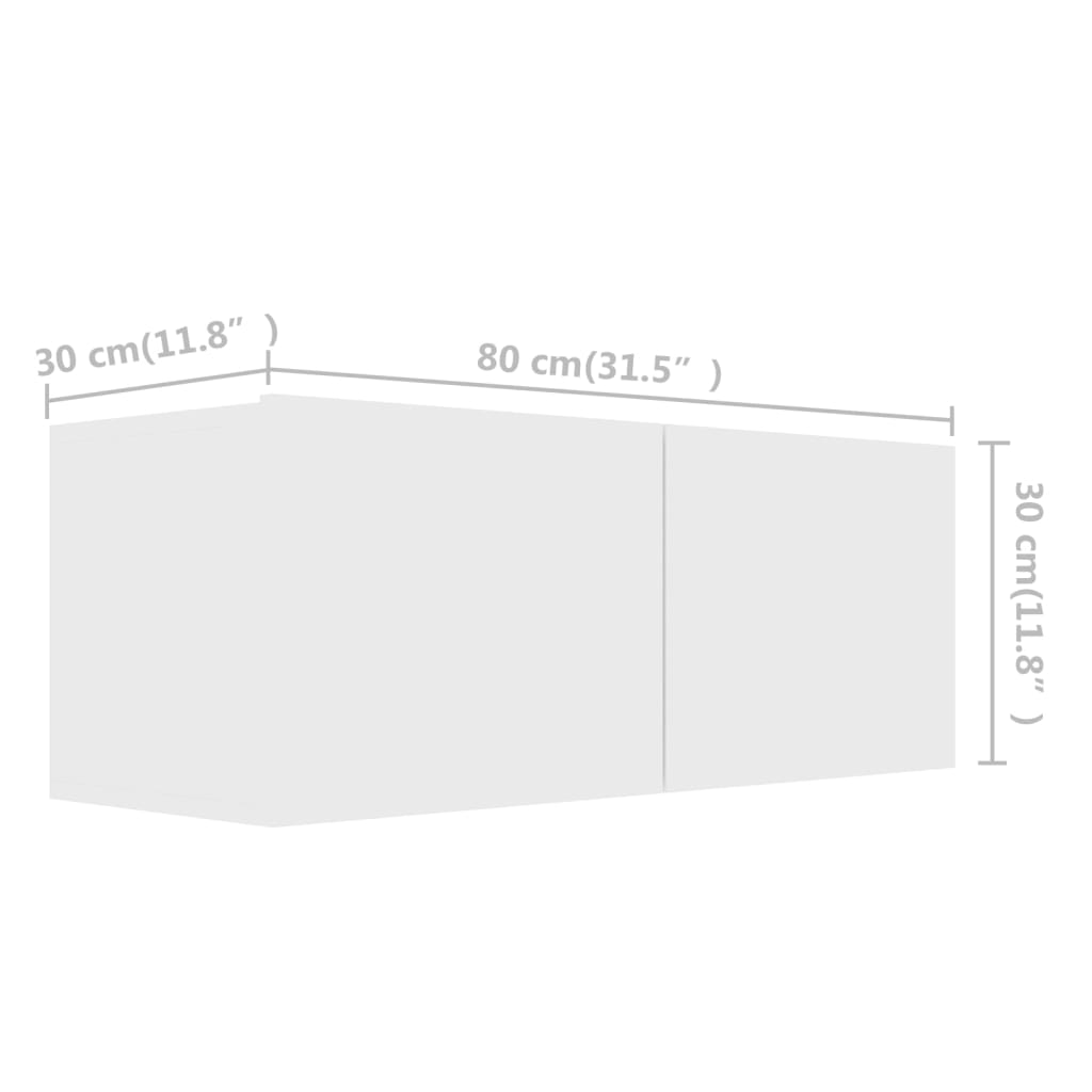 Έπιπλο Τηλεόρασης 3 Τεμαχίων Λευκό από Επεξ. Ξύλο - PAKOBAZAAR