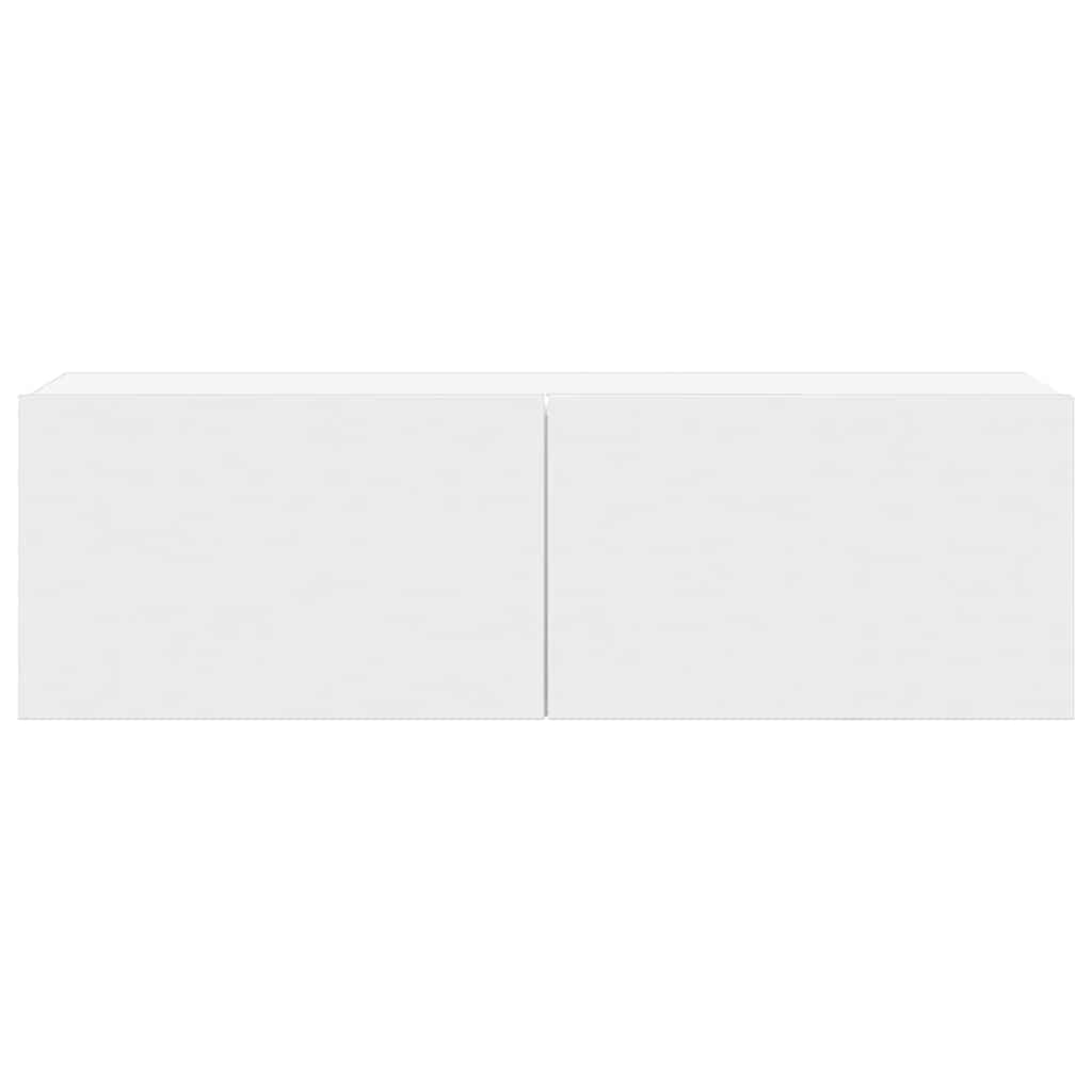 Έπιπλα Τηλεόρασης Σετ 4 Τεμαχίων Λευκό από Επεξ. Ξύλο - PAKOBAZAAR